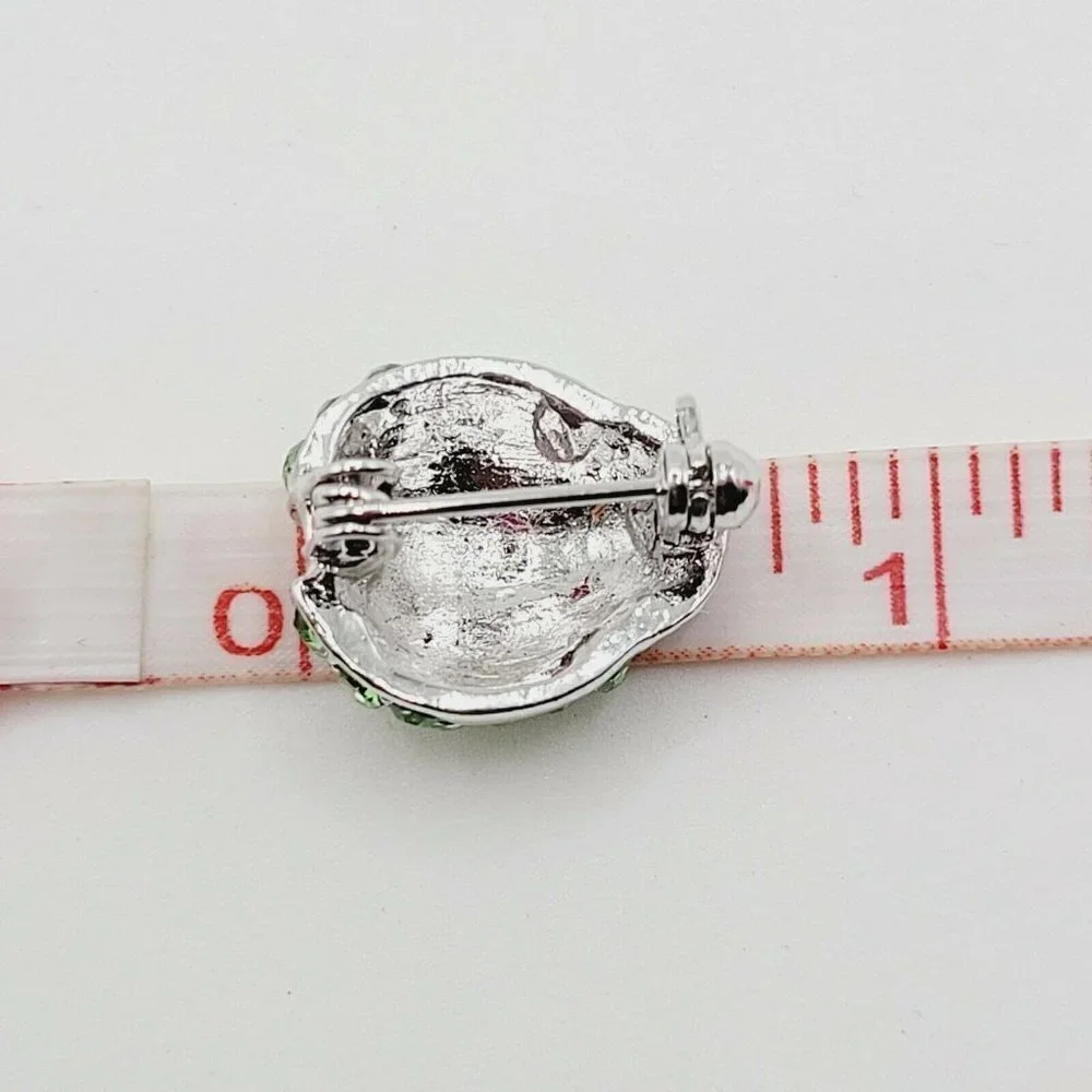 Pave Rhinestone Ladybug Brooch 5/8